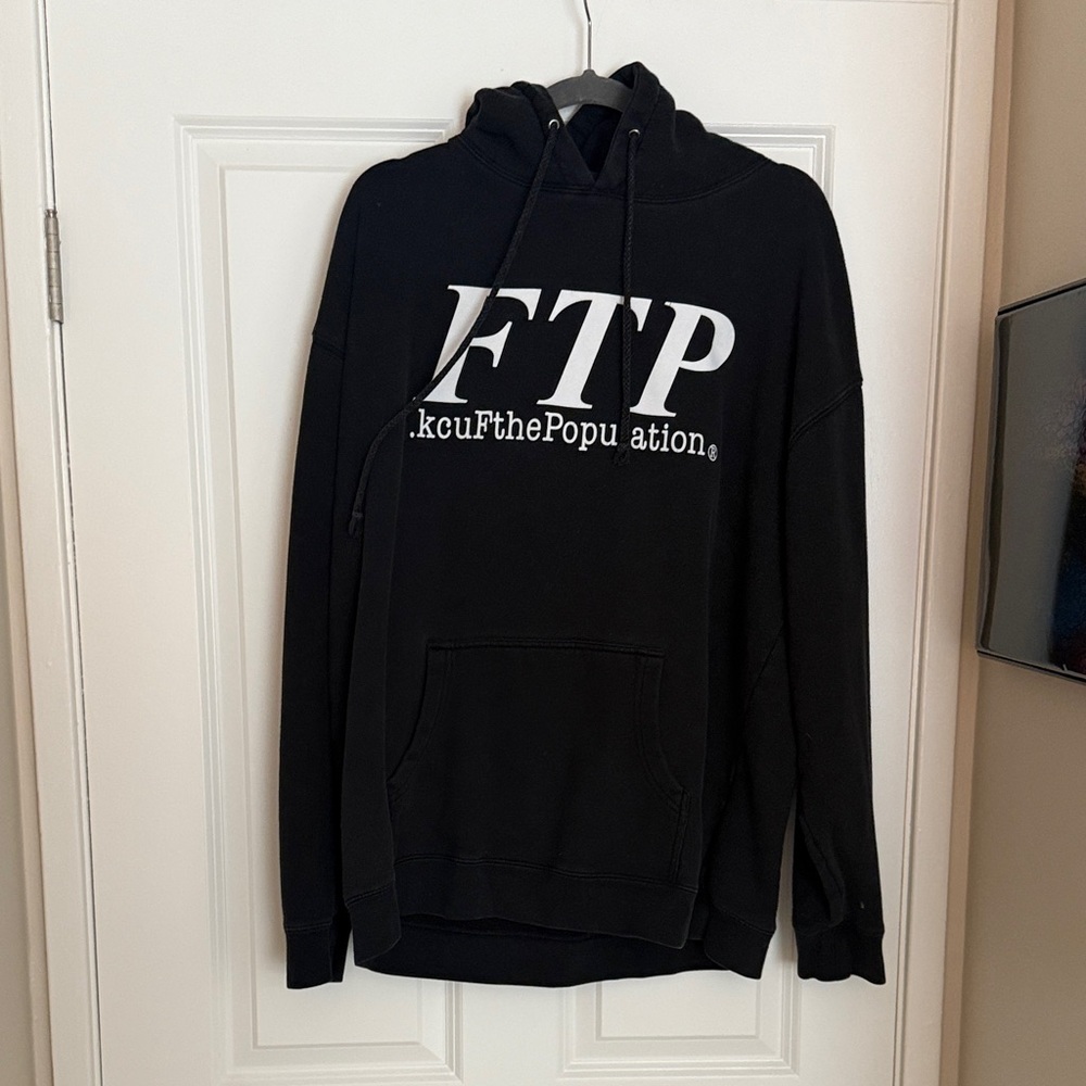 FTP Black Hoodie with Bold White Logo